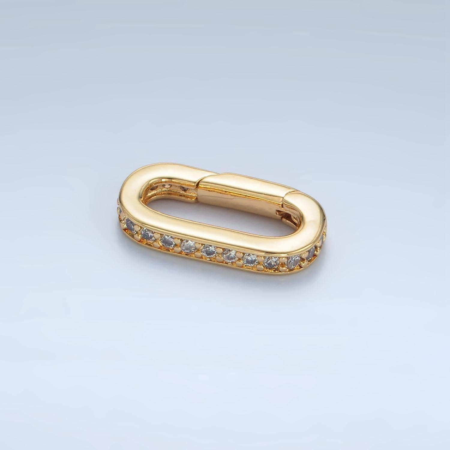 繊細な24Kゴールドフィルドスプリングゲートオーバルリングクラスプ