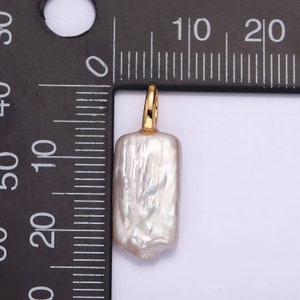 Natural Freshwater Pearl Charm Organic Shaped Gold Filled Pearl Charm 1 Piece Jewelry Making Supplies P1604 image 3