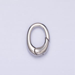 Tiny silver spring gate ring, push gate ring 11.8x8mm oval ring charm holder silver clasp for jewelry clasp z403
