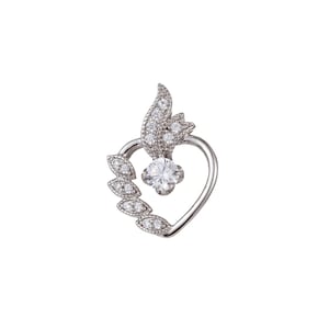 Pendentifs coeur en argent avec zircons cubiques i-478