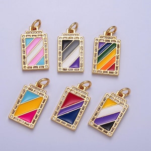 Dainty pride flag charm lgbtq pendant 14k gold filled trans gay pansexual nonbinary non binary bisexual asexual jewelry