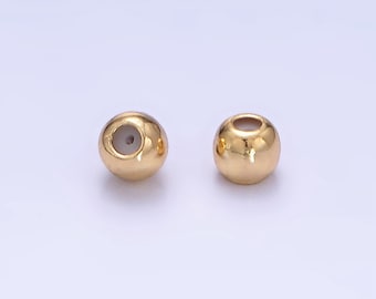 1x 24k Gold gefüllte runde Sicherheits-Gummistopper-Perlen-Abstandshalter Smart Beads 4mm Zubehör L-597