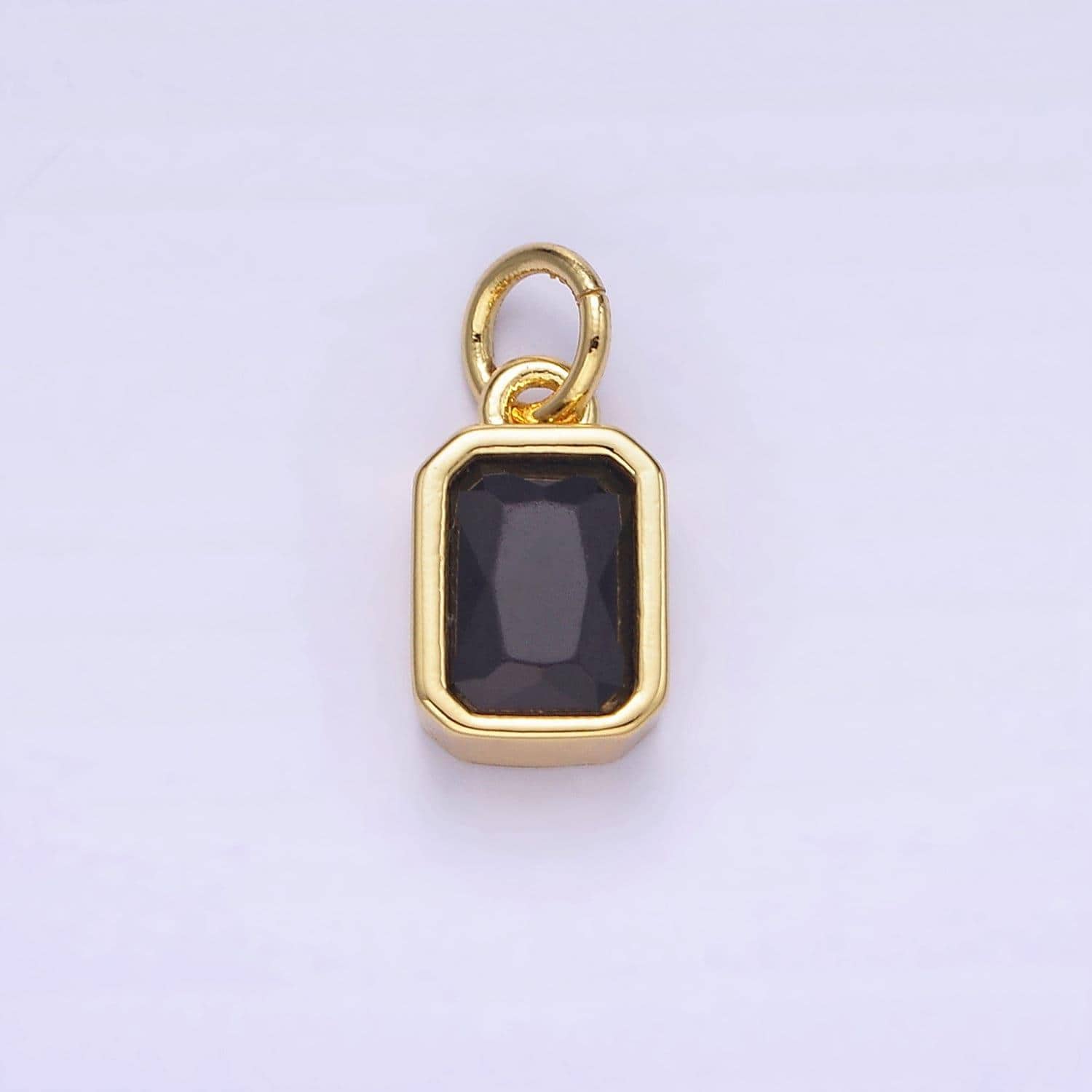 アクセサリー lui jewelry square stone charm M 24k Gold Filled Square Multifaceted Cubic Zirconia Stone