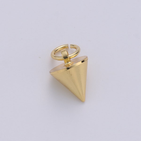 Dainty 24K Gold  Spike Charms,11x7mm Spike Pendants Conical Spike Charm,Drop Pendulum Pendant Stud Charm,Jewelry Finding