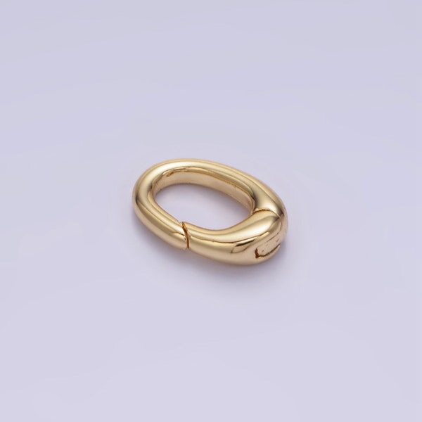 Mini Gold Spring Gate Ring, Push Gate ring Mini Oval Ring Charm Holder Gold Clasp for Jewelry Clasp Z725