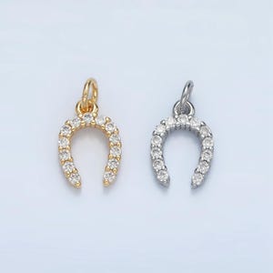 Mini Horseshoe Charm 14K Gold Filled Cubic Lucky Charm Pendant, Horse Shoe for Necklace Bracelet Earrings Jewelry Making Supply X591