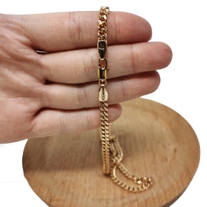 1 Pc 19.5'' Ready to Use 24K Gold  Cuban Curb Necklace Bracelet Chain, Layering Miami Link Chain, For Necklace, CH-777