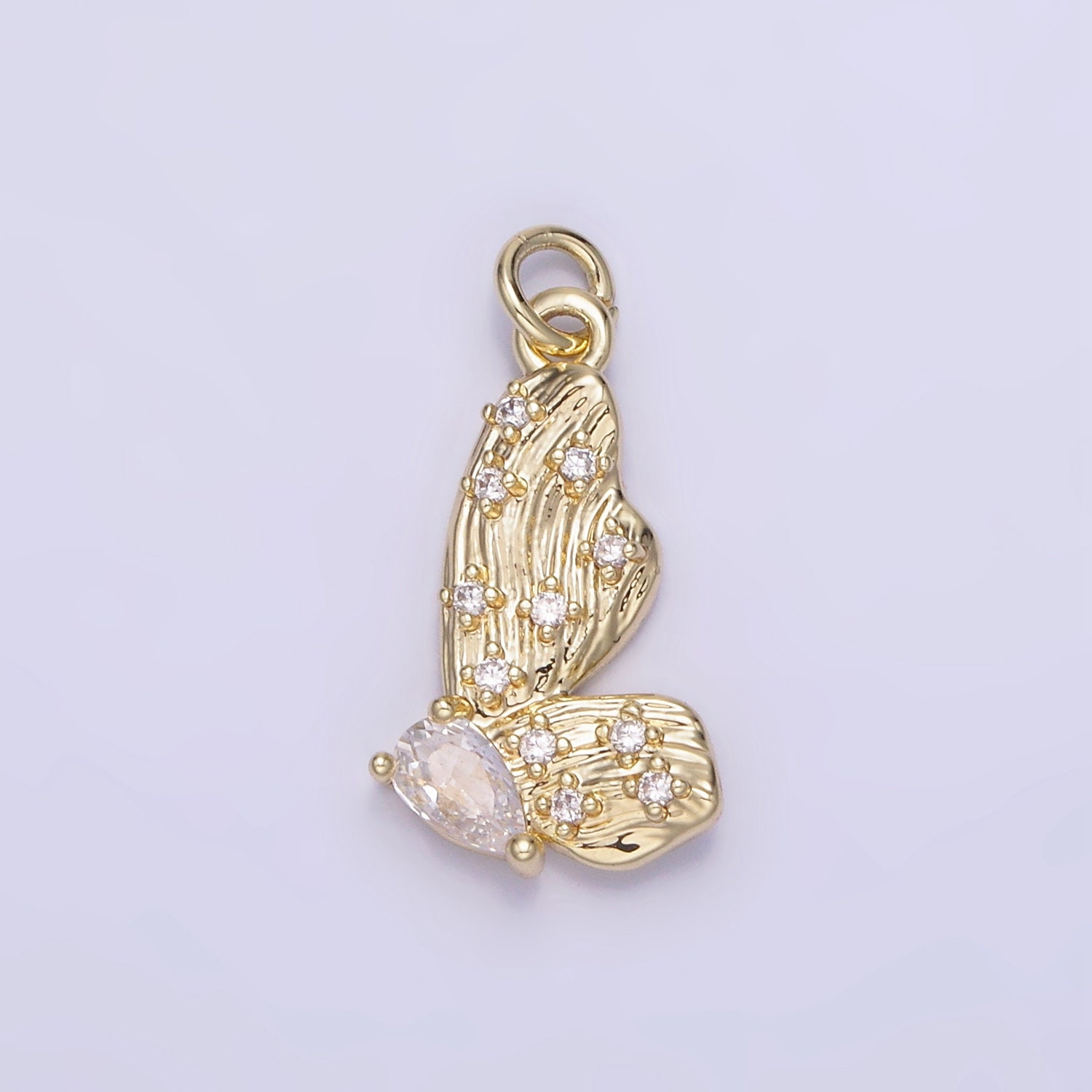 14k Gelbgold Schmetterling Anhänger, Kleiner Schmetterling Gold Anhänger, 14K Gelbgold Diamant Anhänger, Schmetterling Gold Diamant Anhänger