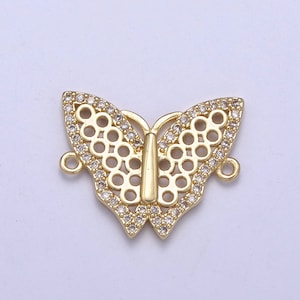 Dainty Gold Mariposa Butterfly Charm Connector for Bracelet Necklace Supply F-682
