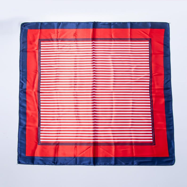 Patriotic Satin Scarf American Flag Bandana 4th of July Neckwear Red ...