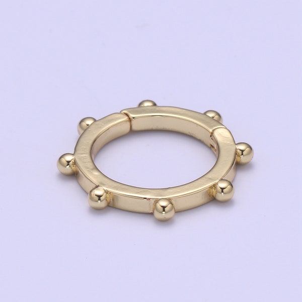 1 pc Nautical Gold Spring Gate Ring, 18 mm Ship Wheel Push Gate ring, Charm Holder Clasp for Connector, Wristlet Holder L-275