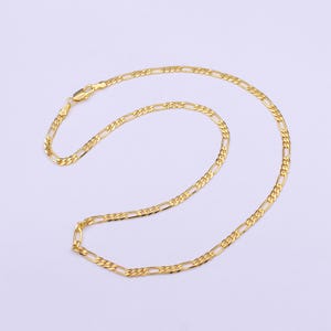 18 inch ready to use 24k gold filled figaro necklace chain, layering figaro chain dainty necklace,perfect for pendant charm necklace wa-1466