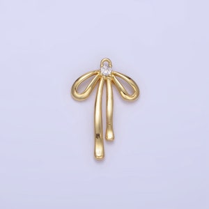 Mini Gold Bow Charms Dainty BowKnot Pendants for Bracelet Charm Necklace Charm Supply W-623