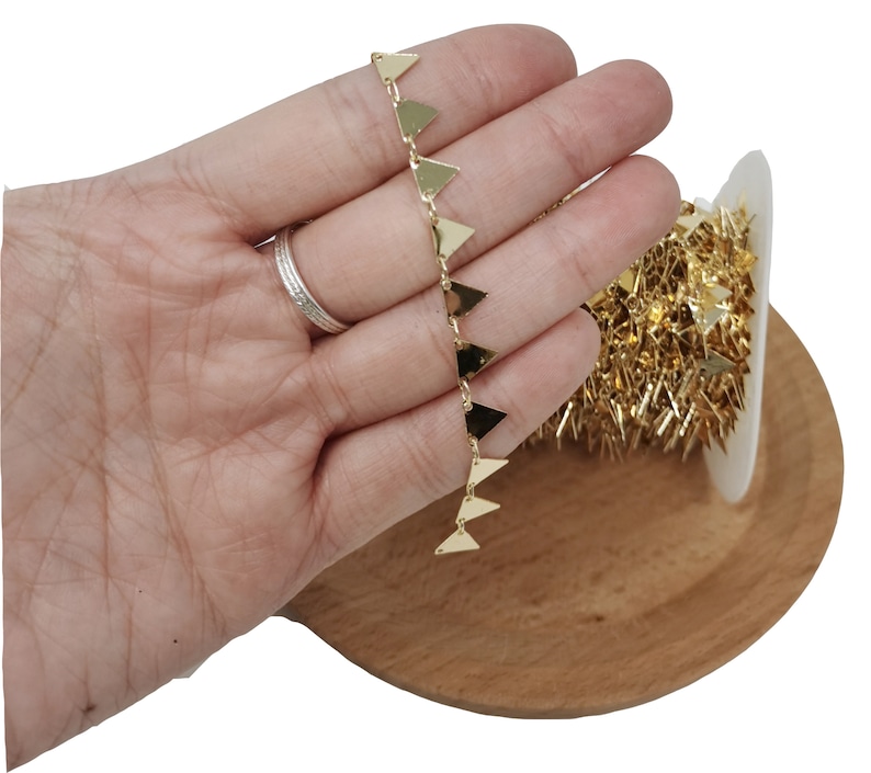 Triangle Charm 14K Gold Chain by Yard Triangle Charm Chain by Etsy