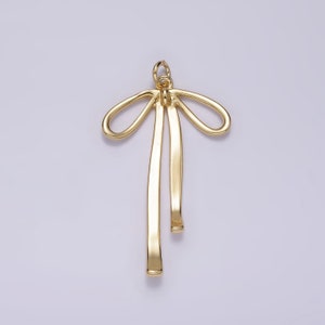 14K Gold Filled 30mm Ribbon Bow Minimalist Charm | AG494