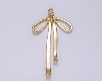 14K Gold Filled 30mm Ribbon Bow Minimalist Charm | AG494