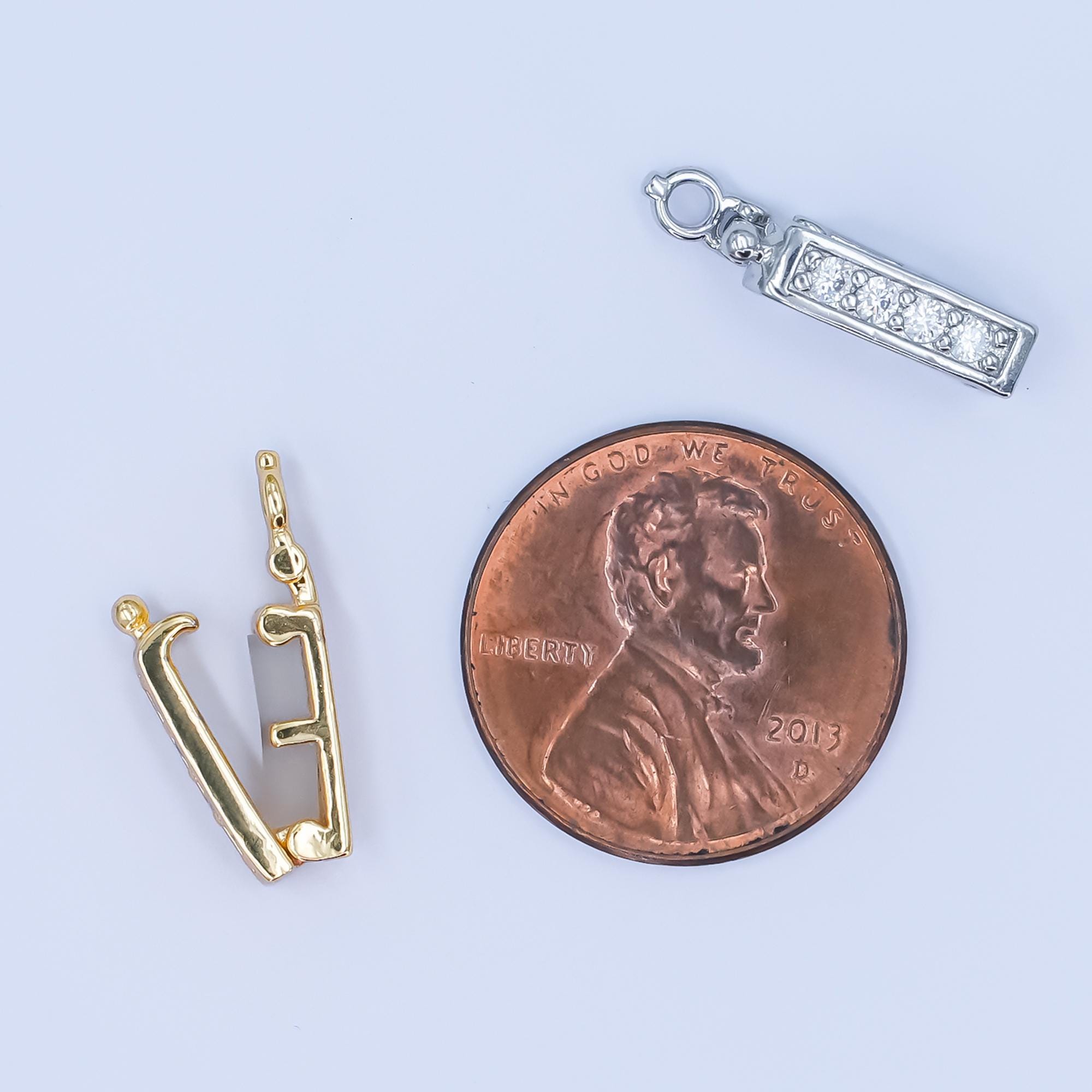 3D Silver Cloth Pin 18mm Gold Filled Cz Laundry Sewing Charms