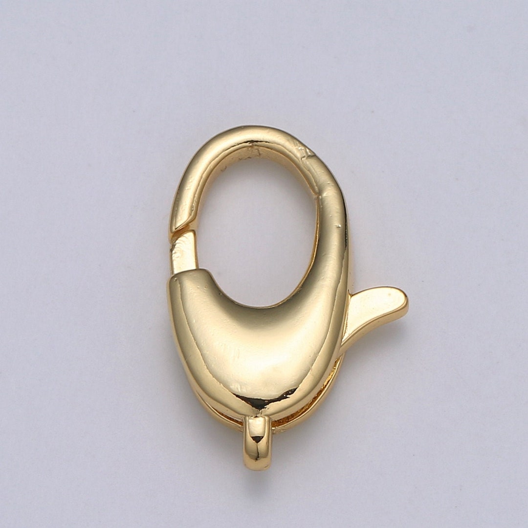 1pc Wholesale Lobster Clasp 24k Gold , Oval Lobster Claw for Jewelry