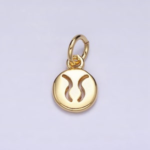 Small Zodiac Charms Gold Filled Charm Astrological Zodiac Signs, Zodiac Symbols for Add on Pendant Bracelet Earring Horoscope Charm AD483 image 3