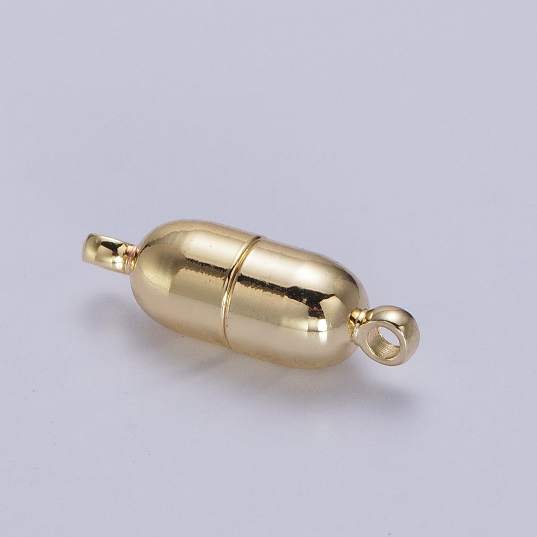 Gold Jewelry Clasp Gold Pill Clasp Dainty Tube Style Clasp for