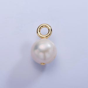 大きな穴の14Kゴールドフィルド13mm淡水パールラウンドドロップ、ウェディングミニマリストジュエリー、ネックレス、イヤリングパーツ用 | p1712