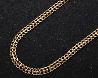 6.5mm Gold Filled Double Row Cuban Curb Double S-Link Figure 8 Geometric Unfinished Gold, Silver Jewelry Making Chain | Roll-1034, Roll-1119
