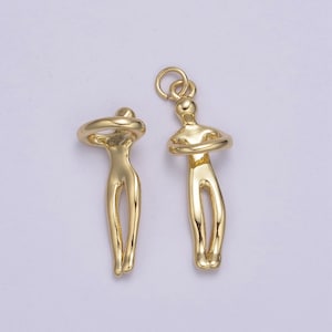 Gold Hugging Couple Charm Soulmate Necklace Pendant for Valentine Eternal Love Gift, Wedding Anniversary Gift N-448