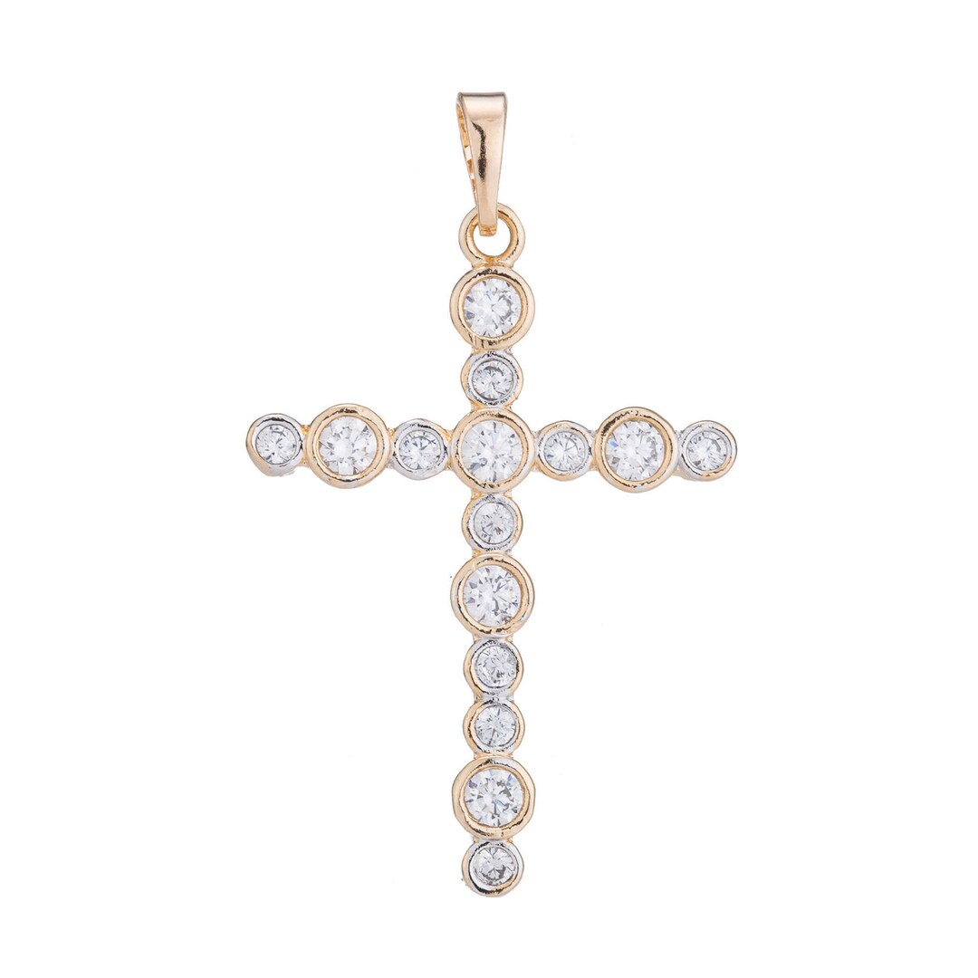 Cross Gold Plated Pendant Necklace simple Cross Gold Pendant Etsy