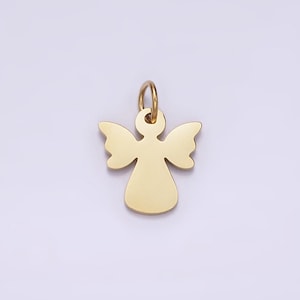 Mini stainless steel guardian angel charm necklace christmas inspired angel pendant for necklace bracelet earring component p-1247