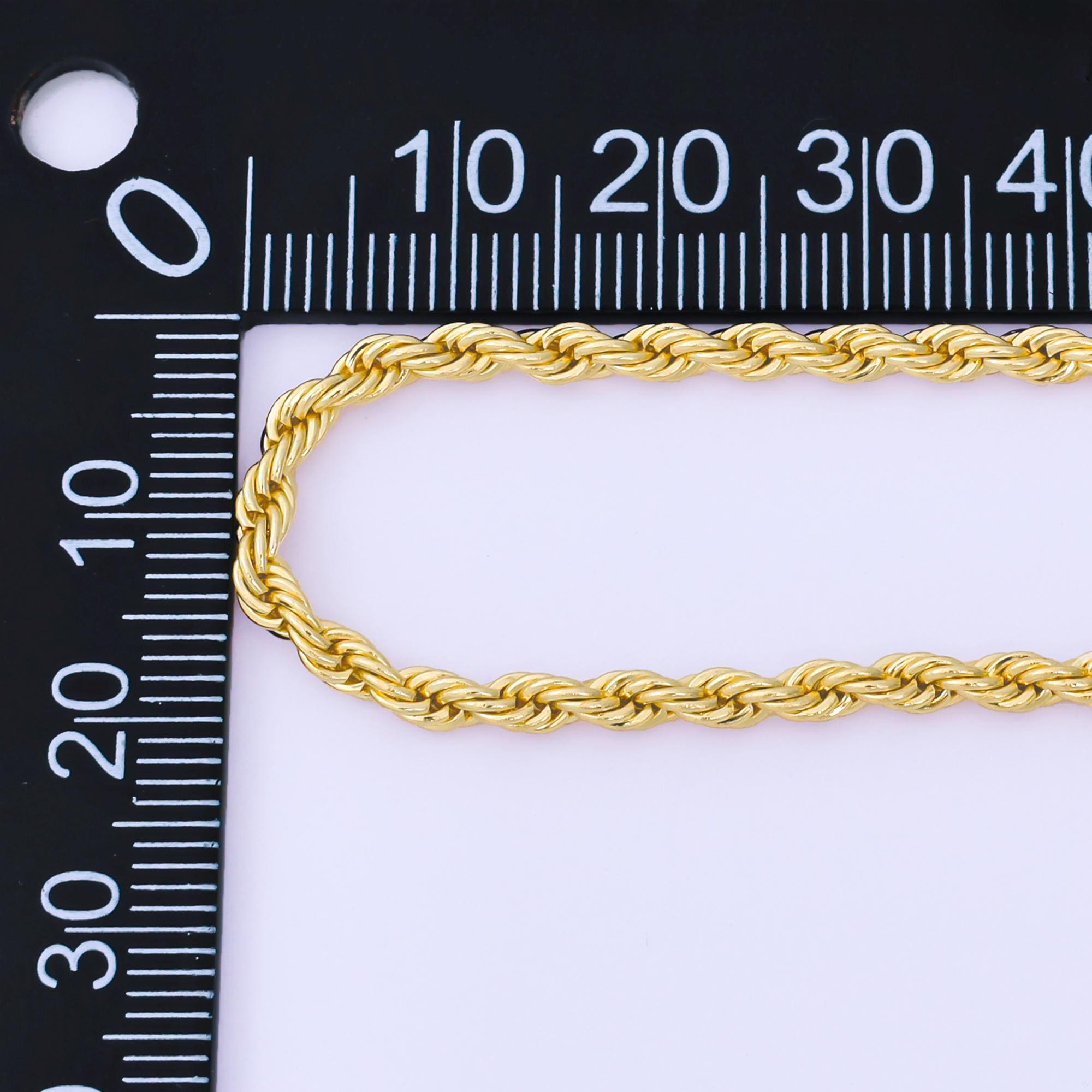 14K Gold Filled 3mm Rope Chain 18.5 Inch Necklace W. Extender | WA