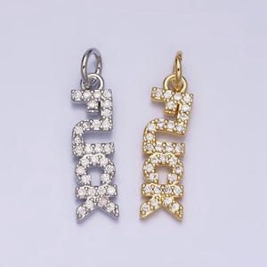 Delicado dije de "joder" relleno de oro para collar, pulsera, pendiente, micro pavé, palabra "joder", colgante, joyería, moda de palabras malsonantes, ac1329