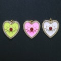 Gold Filled Enamel Pink White Yellow Evil Eye Heart Shape Pendant,Enamel Evil eye Charm,Enamel heart Jewelry Findings