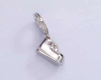 Mini S925 sterlingzilveren laarsbedel kleine babyschoentjesbedel | sl-483