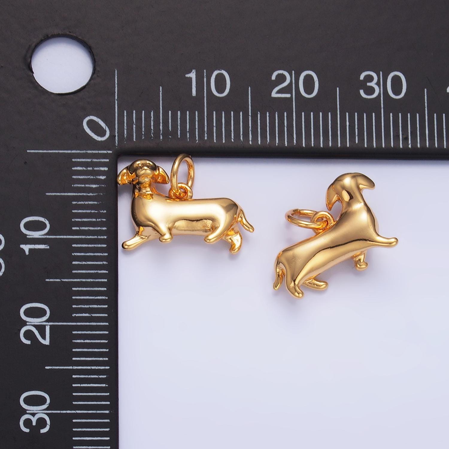 24Kゴールドフィルド ダックスフント チャーム 8 x 16 mm チャーム 