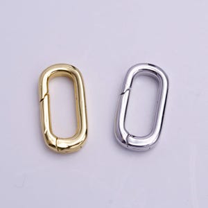 Oval spring clasp, gold silver spring carabiner clasp, dainty minimalist clasp for jewelry making z408 k135