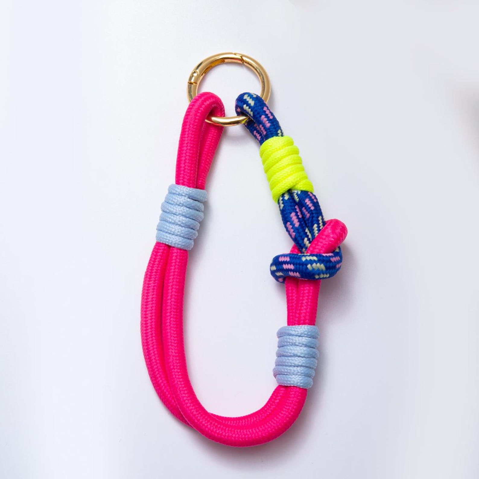 Gate Key Chain Handmade Multicolor Knot Cord Chain Phone Strap Push Gate Keychain ...