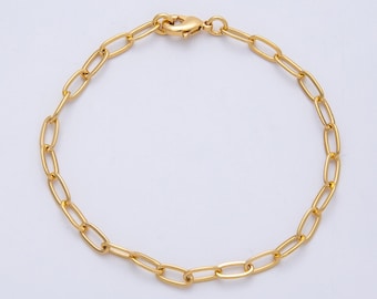 Bracelet chaîne en trombone rempli d'or 18 carats fin 6,5 pouces pour bracelet à breloques, fabrication de bijoux WA4192