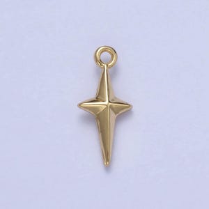 Mini gold star charms, tiny north star charm necklace bracelet earring accessories celestial findings jewelry making supplies ac046