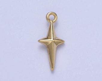 Mini gold star charms, tiny north star charm necklace bracelet earring accessories celestial findings jewelry making supplies ac046