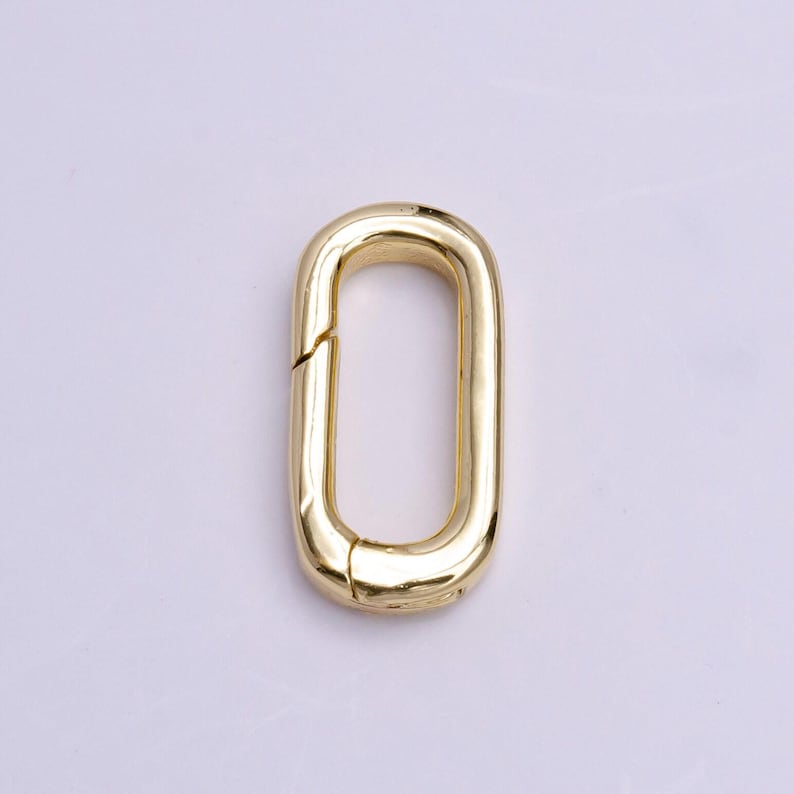 Oval Spring Clasp, Gold Silver Spring Carabiner Clasp, Dainty ...