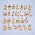 18k gold filled alphabet balloon initial charm dainty puffy letter charm necklace bubble font style  necklace bracelet a1513