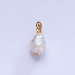 Gold Ringed Teardrop Pearl Pendant | P1730