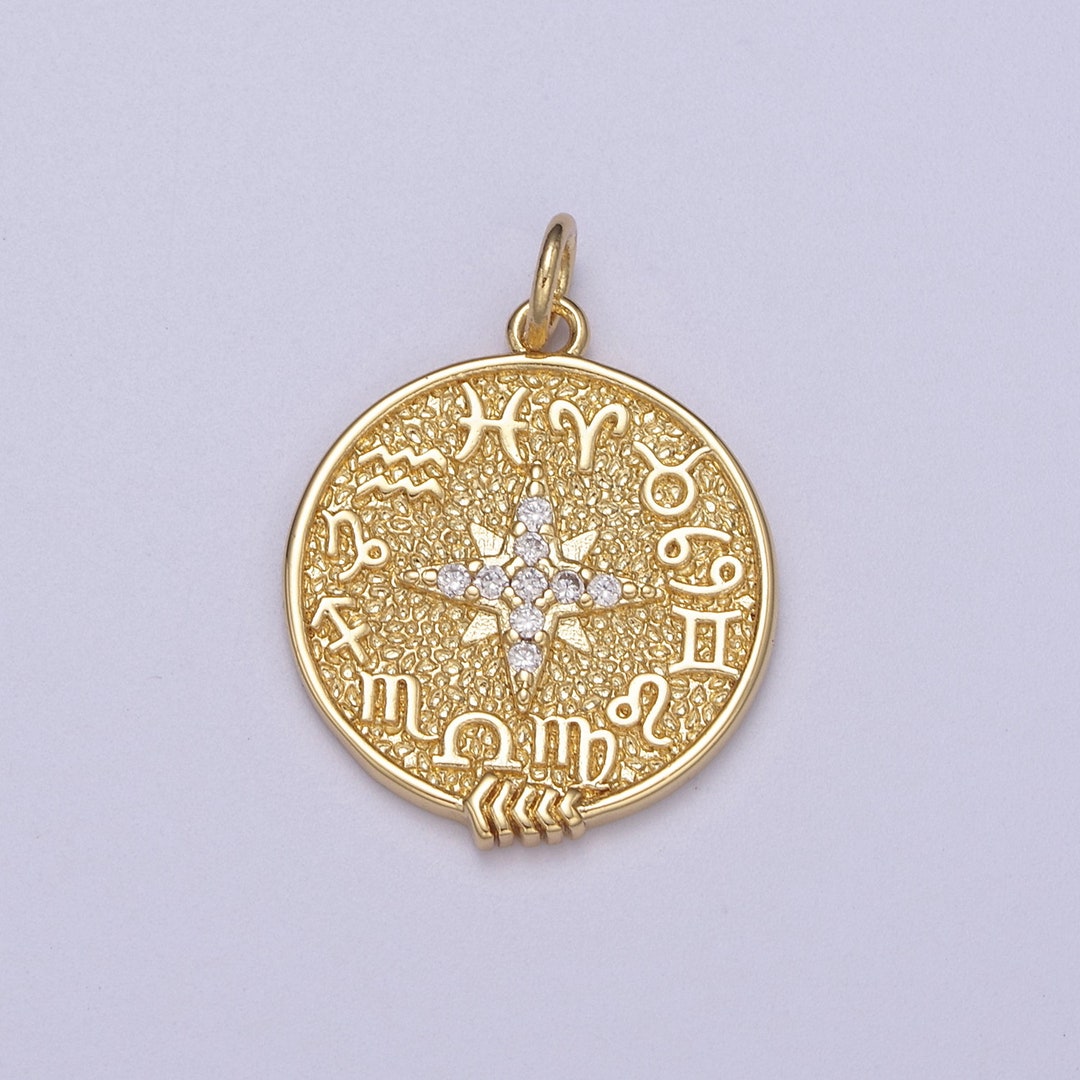 24K Gold Filled Zodiac Charm Necklace Gold Astrology Zodiac Signs