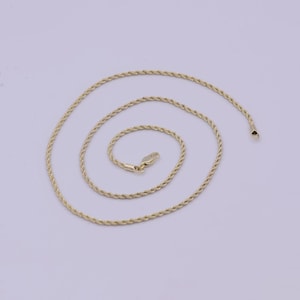 Gedrehte Seil-Ketten-Halskette - 14k vergoldet Halskette - 20 Zoll Seil Halskette w / Karabinerverschluss wa-526