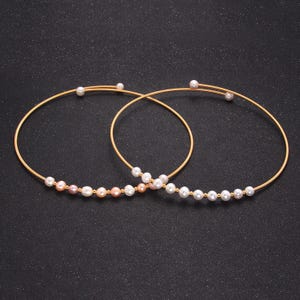 Zierliche Gold Halskette Perlenkette Silber Choker Halskette Minimalist Schmuck Draht Choker Halskette verstellbar wa-2730