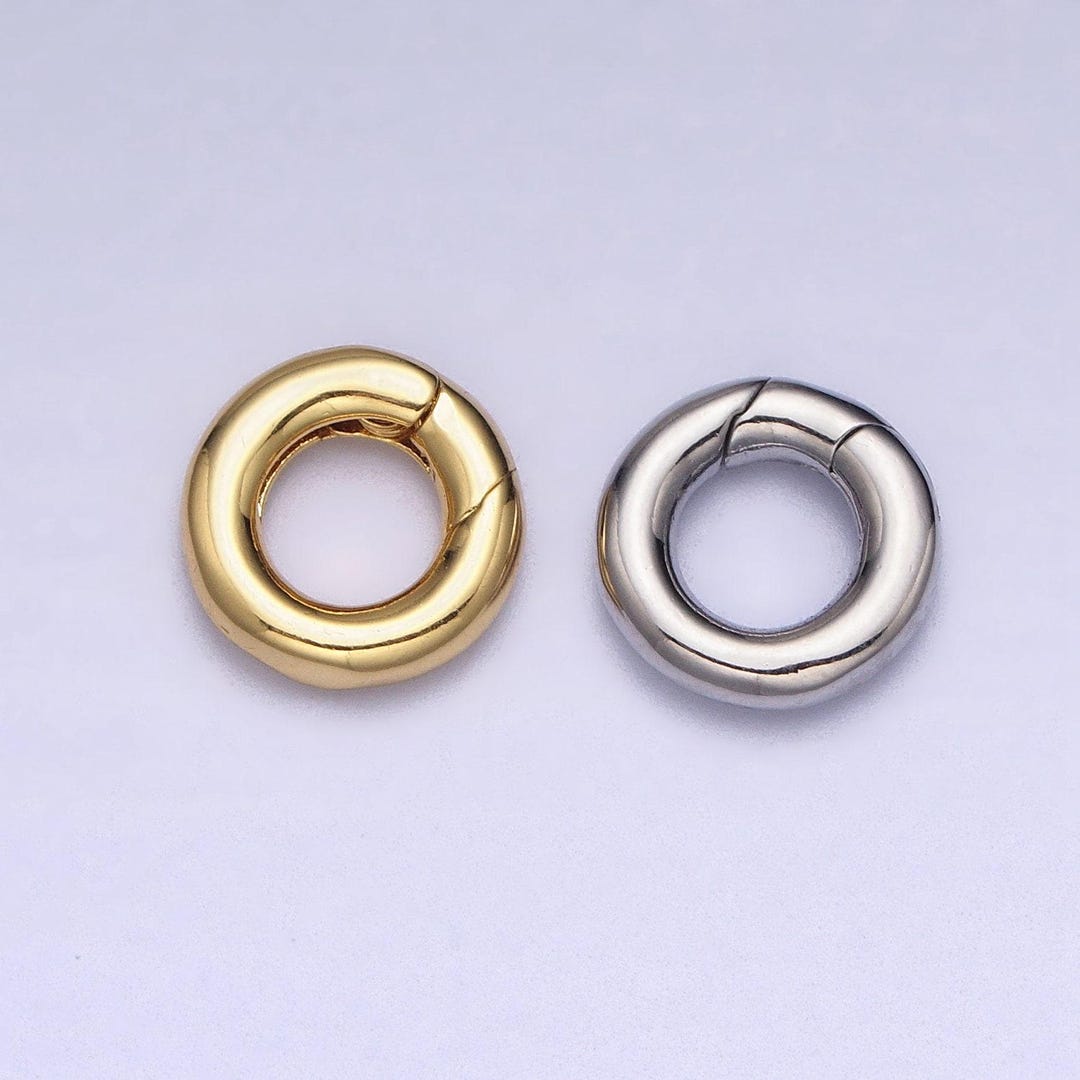 Mini Gold Silver Spring Gate Ring 10mm Round Circle Ring, Round Clasp ...