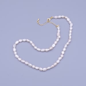 Dainty Pearl Choker, Baroque Pearl necklace, Irregular-shaped pearl necklace, Freshwater pearl choker Necklace 14 inch + 2 inch extender