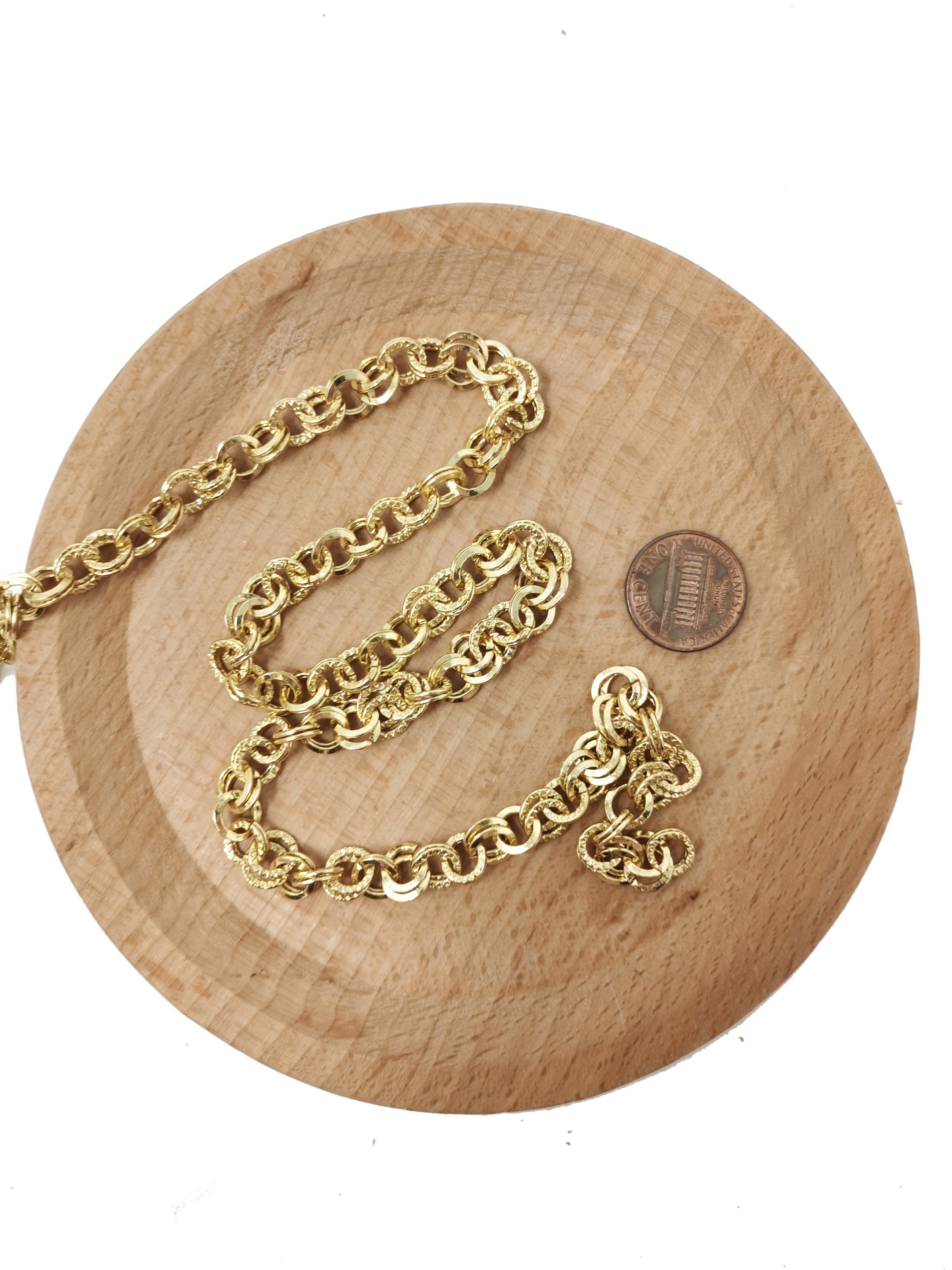 14K Gold Rolo Cable Chain by Yard Rolo Cable Chain Etsy