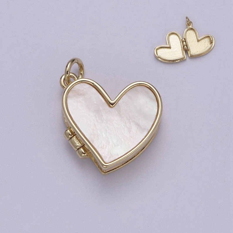 Pear Locket Dainty Pearl Locket Charm Necklace 14k Gold Filled Heart Locket for ...
