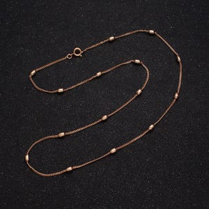 1pc 19.75 inches gold ball satellite necklace chain, 18k gold filled satellite curb link chain, spring ring clasp for diy chain wa1602